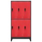 Armadietto con Serratura Antracite e Rosso 90x45x180cm Acciaio Armadietto con Serratura Antracite e Rosso 90x45x180cm Acciaio