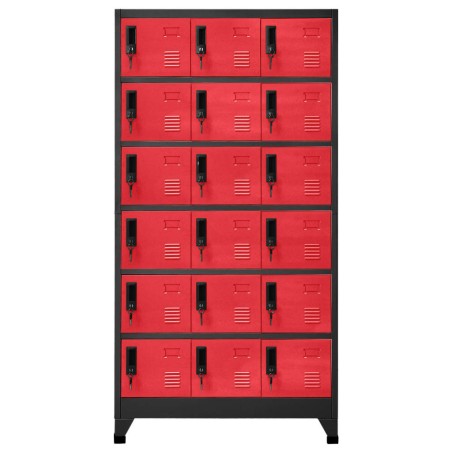 Armadietto con Serratura Antracite e Rosso 90x40x180cm Acciaio