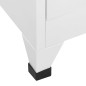 Armadietto con Serratura Bianco 90x40x180 cm in Acciaio Armadietto con Serratura Bianco 90x40x180 cm in Acciaio