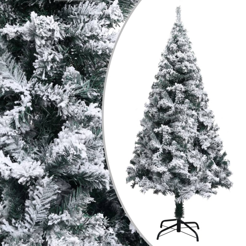 Albero di Natale Artificiale Fiocchi di Neve Verde 150 cm PVC Albero di Natale Artificiale Fiocchi di Neve Verde 150 cm PVC