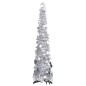 Albero di Natale Artificiale Apribile Argento 120 cm PET Albero di Natale Artificiale Apribile Argento 120 cm PET