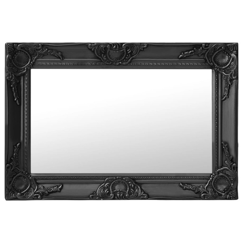 Specchio da Parete Stile Barocco 60x40 cm Nero Specchio da Parete Stile Barocco 60x40 cm Nero