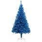 Albero di Natale Artificiale con Supporto Blu 180 cm PVC Albero di Natale Artificiale con Supporto Blu 180 cm PVC