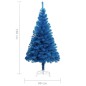 Albero di Natale Artificiale con Supporto Blu 180 cm PVC Albero di Natale Artificiale con Supporto Blu 180 cm PVC