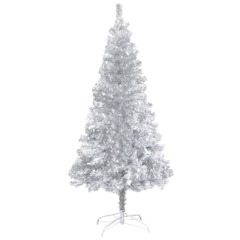 Albero di Natale Artificiale con Supporto Argento 210 cm PET Albero di Natale Artificiale con Supporto Argento 210 cm PET