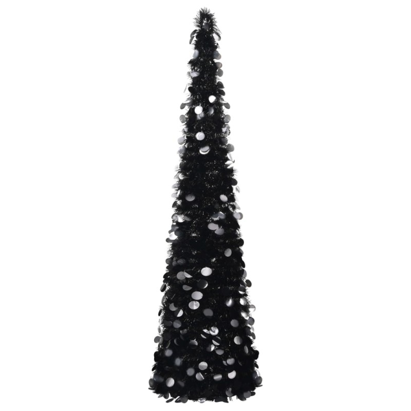 Albero di Natale Artificiale Apribile Nero 150 cm PET Albero di Natale Artificiale Apribile Nero 150 cm PET