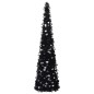 Albero di Natale Artificiale Apribile Nero 150 cm PET Albero di Natale Artificiale Apribile Nero 150 cm PET