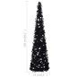 Albero di Natale Artificiale Apribile Nero 150 cm PET Albero di Natale Artificiale Apribile Nero 150 cm PET