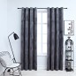 Tende Oscuranti con Anelli 2 pz Antracite in Velluto 140x245 cm Tende Oscuranti con Anelli 2 pz Antracite in Velluto 140x245 cm