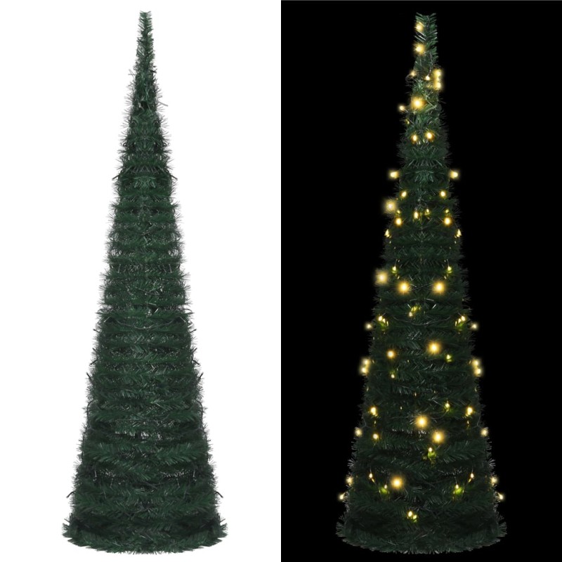 Albero di Natale Artificiale Pop-up Stringa a LED Verde 150 cm Albero di Natale Artificiale Pop-up Stringa a LED Verde 150 cm