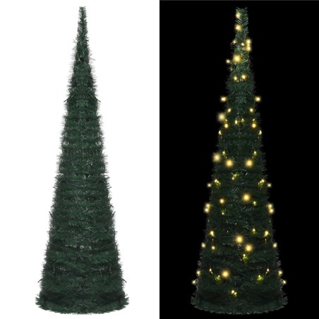 Albero di Natale Artificiale Pop-up Stringa a LED Verde 150 cm