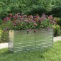 Letto Rialzato Giardino 160x40x77 cm in Acciaio Zincato Argento Letto Rialzato Giardino 160x40x77 cm in Acciaio Zincato Argento