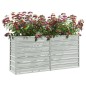 Letto Rialzato Giardino 160x40x77 cm in Acciaio Zincato Argento Letto Rialzato Giardino 160x40x77 cm in Acciaio Zincato Argento