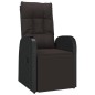 Sedie Reclinabili da Giardino con Cuscini 2pz Nero Polyrattan Sedie Reclinabili da Giardino con Cuscini 2pz Nero Polyrattan