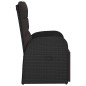 Sedie Reclinabili da Giardino con Cuscini 2pz Nero Polyrattan Sedie Reclinabili da Giardino con Cuscini 2pz Nero Polyrattan