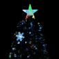 Albero Natale con Fiocchi di Neve a LED Nero 120cm Fibra Ottica Albero Natale con Fiocchi di Neve a LED Nero 120cm Fibra Ottica