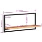 Mensole Parete 2pz 80x25x35 cm Legno Massello Acacia e Acciaio Mensole Parete 2pz 80x25x35 cm Legno Massello Acacia e Acciaio
