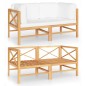 Divano da Giardino 2 Posti Cuscini Crema Legno Massello di Teak Divano da Giardino 2 Posti Cuscini Crema Legno Massello di Teak