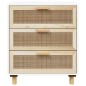 Credenza Bianca 60x30x70 cm Legno Massello Pino Rattan Naturale Credenza Bianca 60x30x70 cm Legno Massello Pino Rattan Naturale