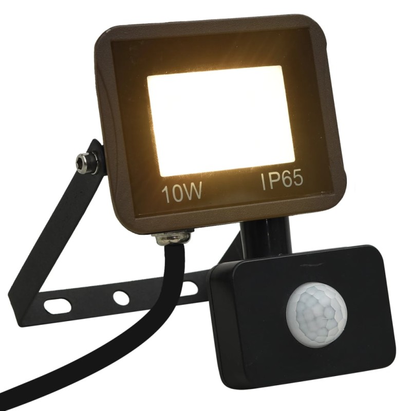 Faretto a LED con Sensore 10 W Bianco Caldo Faretto a LED con Sensore 10 W Bianco Caldo