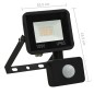 Faretto a LED con Sensore 10 W Bianco Caldo Faretto a LED con Sensore 10 W Bianco Caldo
