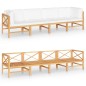 Divano da Giardino 4 Posti Cuscini Crema Legno Massello di Teak