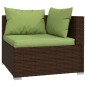 Set Divani da Giardino 10 pz con Cuscini in Polyrattan Marrone Set Divani da Giardino 10 pz con Cuscini in Polyrattan Marrone