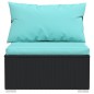 Set Divani da Giardino 11 pz con Cuscini in Polyrattan Nero Set Divani da Giardino 11 pz con Cuscini in Polyrattan Nero