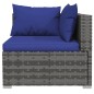 vidaXL Set Divani da Giardino 11 pz con Cuscini in Polyrattan Grigio vidaXL Set Divani da Giardino 11 pz con Cuscini in Polyrattan Grigio
