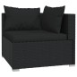 Set Salotto da Giardino 7 pz con Cuscini in Polyrattan Nero Set Salotto da Giardino 7 pz con Cuscini in Polyrattan Nero
