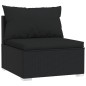 Set Salotto da Giardino 7 pz con Cuscini in Polyrattan Nero Set Salotto da Giardino 7 pz con Cuscini in Polyrattan Nero