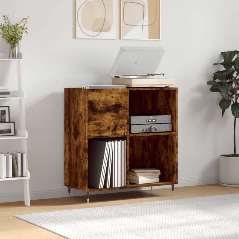 vidaXL Mobile Porta Dischi Rovere Fumo 84,5x38x89 cm Legno Multistrato vidaXL Mobile Porta Dischi Rovere Fumo 84,5x38x89 cm Legno Multistrato