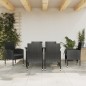 Set da Pranzo da Giardino 7 pz Nero in Polyrattan e Acciaio Set da Pranzo da Giardino 7 pz Nero in Polyrattan e Acciaio