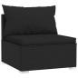 Set Divani da Giardino 5 pz con Cuscini in Polyrattan Nero Set Divani da Giardino 5 pz con Cuscini in Polyrattan Nero