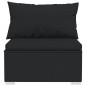 Set Divani da Giardino 5 pz con Cuscini in Polyrattan Nero Set Divani da Giardino 5 pz con Cuscini in Polyrattan Nero