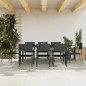Set da Pranzo da Giardino 9 pz Nero in Polyrattan e Acciaio