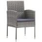 Set da Pranzo da Giardino 7 pz Nero Grigio Polyrattan e Acciaio Set da Pranzo da Giardino 7 pz Nero Grigio Polyrattan e Acciaio