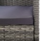 Set da Pranzo da Giardino 7 pz Nero Grigio Polyrattan e Acciaio Set da Pranzo da Giardino 7 pz Nero Grigio Polyrattan e Acciaio
