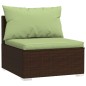 Set Divani da Giardino 4 pz con Cuscini in Polyrattan Marrone Set Divani da Giardino 4 pz con Cuscini in Polyrattan Marrone
