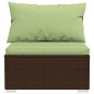 Set Divani da Giardino 4 pz con Cuscini in Polyrattan Marrone Set Divani da Giardino 4 pz con Cuscini in Polyrattan Marrone