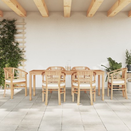 Set da Pranzo da Giardino 7 pz in Legno Massello di Teak