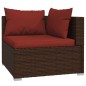 Set Divani da Giardino 4 pz con Cuscini in Polyrattan Marrone Set Divani da Giardino 4 pz con Cuscini in Polyrattan Marrone
