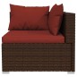 Set Divani da Giardino 4 pz con Cuscini in Polyrattan Marrone Set Divani da Giardino 4 pz con Cuscini in Polyrattan Marrone