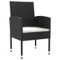 Set da Pranzo da Giardino 7 pz Nero in Polyrattan e Acciaio Set da Pranzo da Giardino 7 pz Nero in Polyrattan e Acciaio