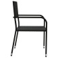 Set da Pranzo da Giardino 7 pz Nero in Polyrattan e Acciaio Set da Pranzo da Giardino 7 pz Nero in Polyrattan e Acciaio