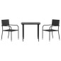 Set da Pranzo da Giardino 3 pz in Polyrattan e Acciaio Set da Pranzo da Giardino 3 pz in Polyrattan e Acciaio
