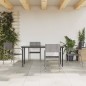 Set da Pranzo da Giardino 5 pz Nero Grigio Polyrattan e Acciaio Set da Pranzo da Giardino 5 pz Nero Grigio Polyrattan e Acciaio