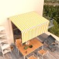vidaXL Tenda Sole Retrattile Manuale Parasole LED 3x2,5m Gialla Bianca vidaXL Tenda Sole Retrattile Manuale Parasole LED 3x2,5m Gialla Bianca