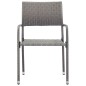 Set da Pranzo da Giardino 5 pz Nero Grigio Polyrattan e Acciaio Set da Pranzo da Giardino 5 pz Nero Grigio Polyrattan e Acciaio