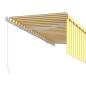 vidaXL Tenda Sole Retrattile Manuale Parasole LED 3x2,5m Gialla Bianca vidaXL Tenda Sole Retrattile Manuale Parasole LED 3x2,5m Gialla Bianca